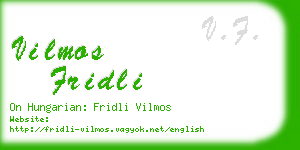 vilmos fridli business card